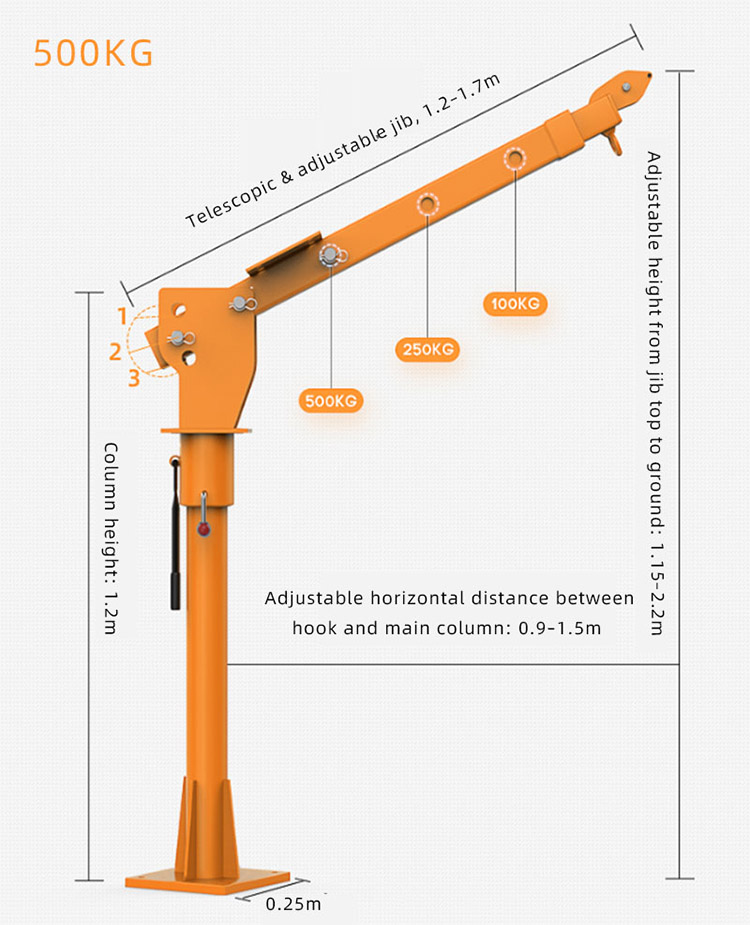 500kg Vehicle mounted mini crane