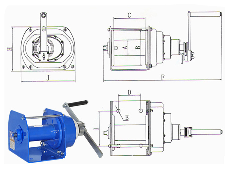 Heavy duty hand winch